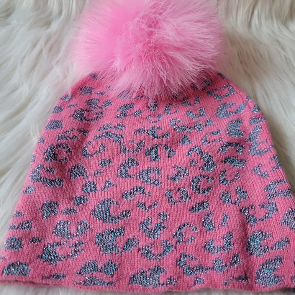 Jocelyn Kids PomPom Leopard Hat